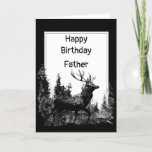 Carte Joyeux anniversaire FATHER Vintage Tag, Deer Anima<br><div class="desc">Happy Birthday Dad FATHER Vintage Stag,  Deer Animal,  Wildlife,  Nature</div>