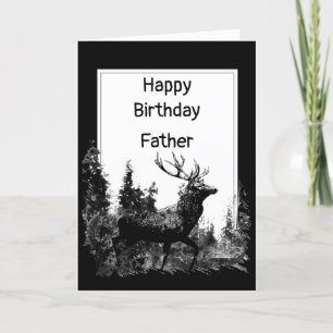 Carte Joyeux anniversaire FATHER Vintage Tag, Deer Anima