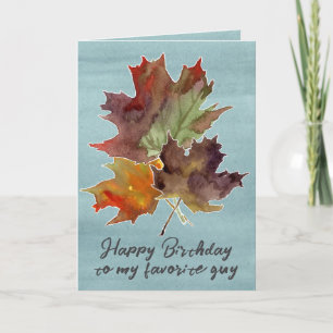 Carte Joyeux Anniversaire Favori Guy Automne Maple Feuil