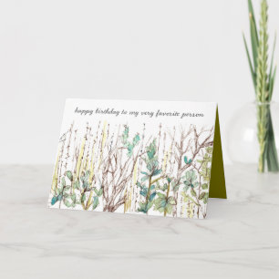 Carte Joyeux anniversaire Favori personne Sagebrush Plan