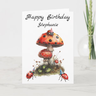Carte Joyeux Anniversaire Fées des Champignons 