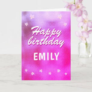 Carte Joyeux Anniversaire Féminin Étoile de Feuille Méta