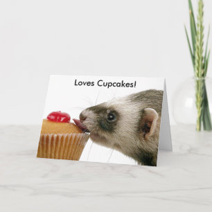 Carte Joyeux Anniversaire Ferret Aime Les Cupcakes