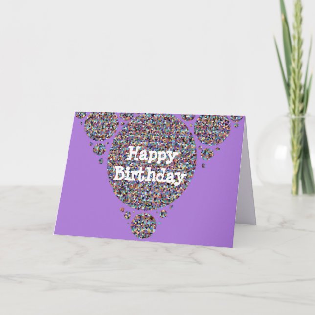 Carte Joyeux anniversaire Festive Colorful Parties scint (Devant)