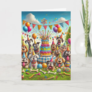 Carte Joyeux Anniversaire Fête de Chien
