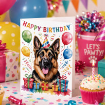 Joyeux Anniversaire Fête de Chien de Berger Allema