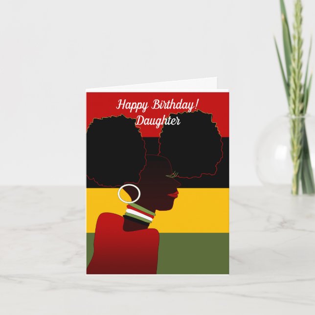 Carte Joyeux anniversaire fille afro-américaine (Devant)