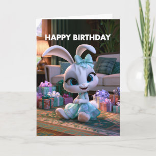 Carte Joyeux Anniversaire Fille Lapin Baby Bun B
