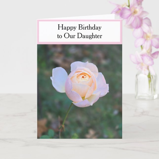 Carte Joyeux Anniversaire Fille Roses Rose Pâle (Orchidée)