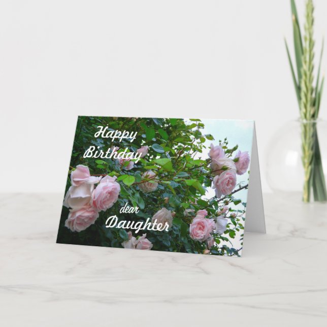 Carte Joyeux anniversaire-fille/roses roses roses (Devant)