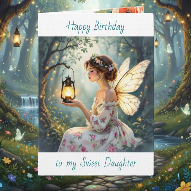 Carte Joyeux Anniversaire Fille | Thème Fée (Créateur téléchargé)