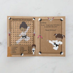 Carte Joyeux Anniversaire Filles Brunes Karaté Recherche