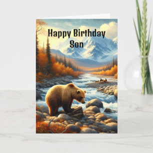 Carte Joyeux Anniversaire Fils Ours Aquarelle par Stream