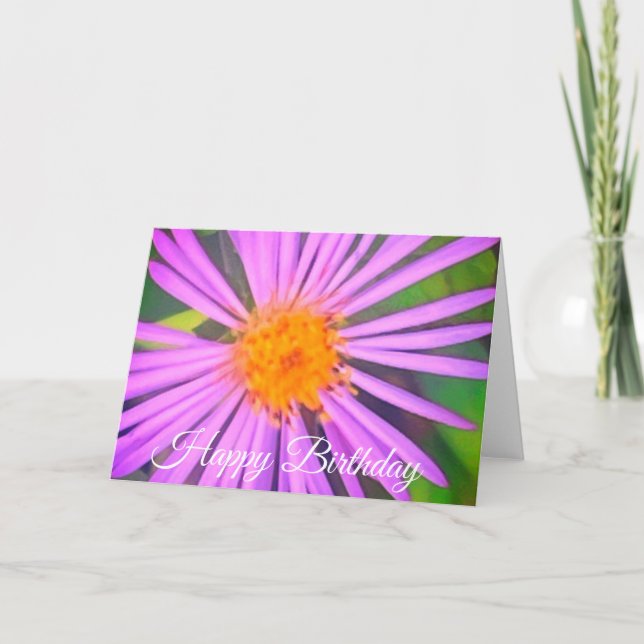 Carte Joyeux Anniversaire Fleur Cosmo (Devant)