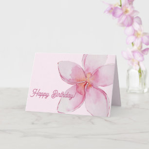 Carte Joyeux anniversaire   Fleur d'aquarelle hawaïenne