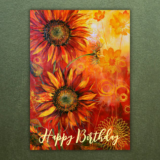 Carte Joyeux Anniversaire Fleur de Tournesol Belle Fleur