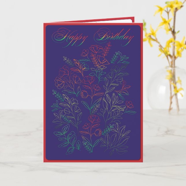 Carte Joyeux anniversaire fleur sauvage (Fleur jaune)