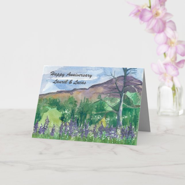 Carte Joyeux anniversaire Fleur sauvage Meadow Personnal (Orchidée)