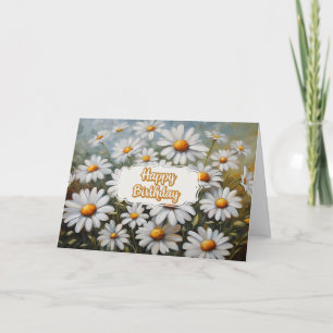 Carte Joyeux Anniversaire Fleurs de marguerite