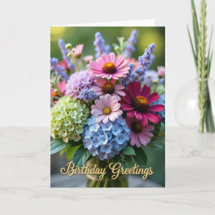 Carte Joyeux Anniversaire Fleurs Printanières