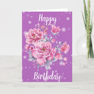 Carte Joyeux anniversaire Floral