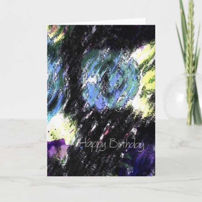 Carte Joyeux anniversaire Floral Abstrait (Devant)