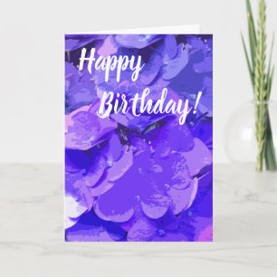 Carte *~* Joyeux Anniversaire Floral Hydrangea Flower