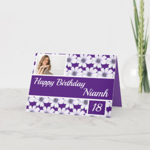 Carte Joyeux Anniversaire Floral Purple