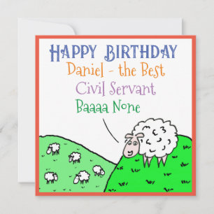 Carte Joyeux Anniversaire Fonctionnaire Mouton Amusant D