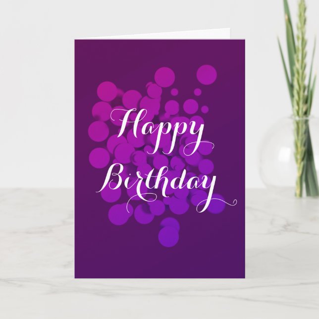 Carte Joyeux Anniversaire Fond Abstrait Cercles Violets (Devant)