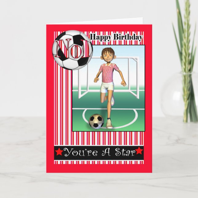 Carte Joyeux Anniversaire, Football No1 (Devant)