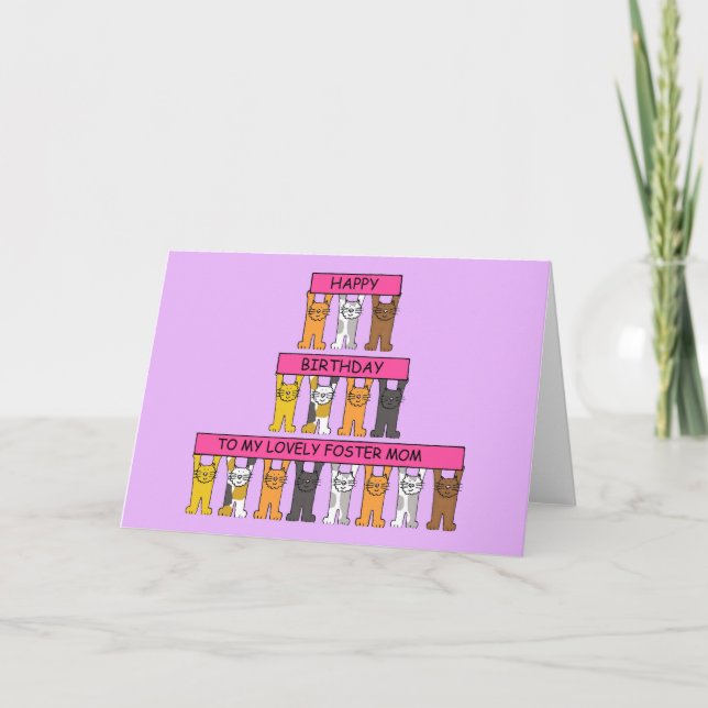Carte Joyeux Anniversaire Foster Maman Cartoon Chats (Devant)