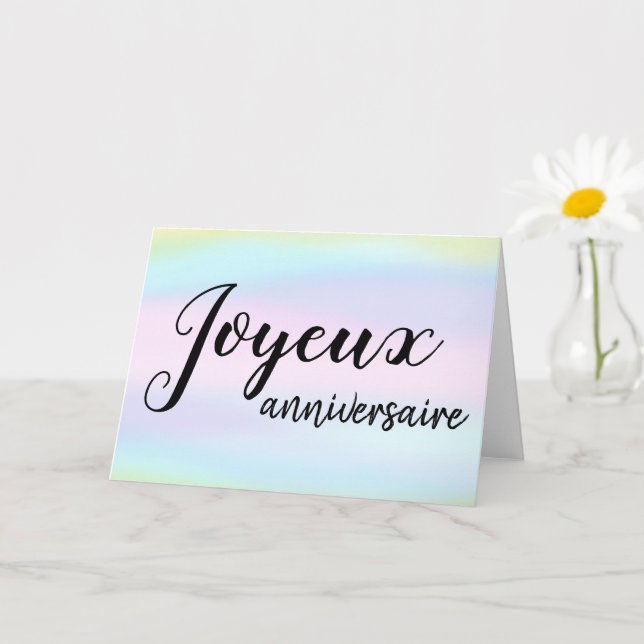 Carte Joyeux Anniversaire Français Anniversaire Aquarell (Petite plante)