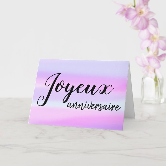 Carte Joyeux Anniversaire Français Anniversaire Aquarell (Orchidée)