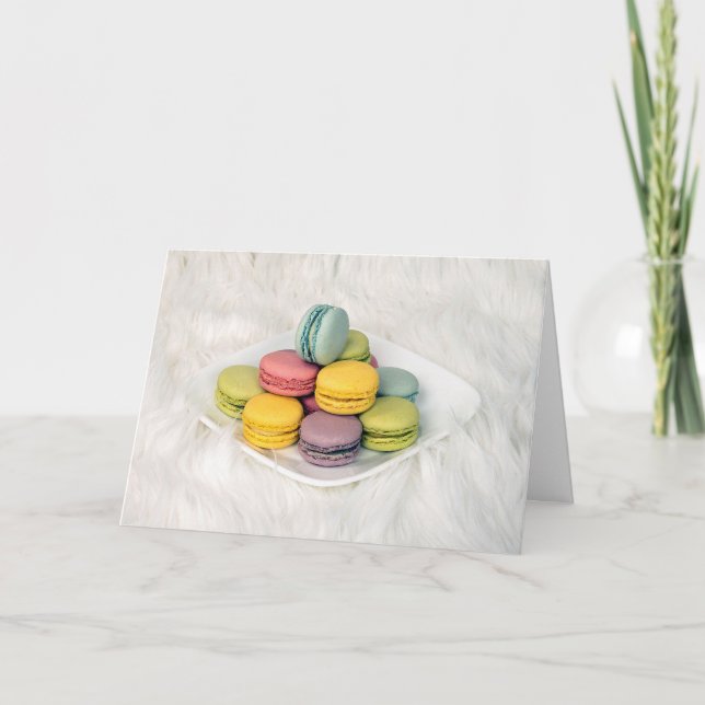 Carte Joyeux Anniversaire Français Macarons (Devant)