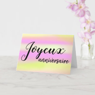 Carte Joyeux Anniversaire French Birthday Watercolor