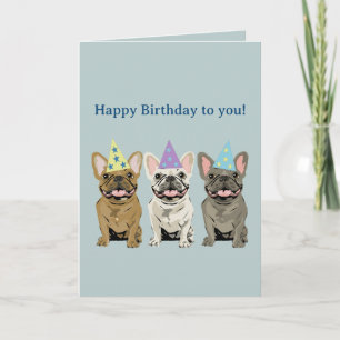 Carte Joyeux anniversaire French, bouledogue