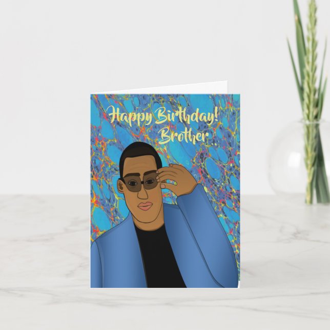 Carte Joyeux Anniversaire Frère Africain American Card (Devant)