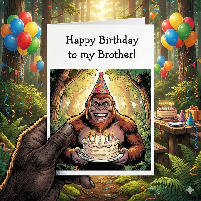 Carte Joyeux Anniversaire Frère | Bigfoot  (Créateur téléchargé)
