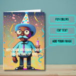 Carte Joyeux Anniversaire Frère Funny Africain-Américain<br><div class="desc">Cette carte drôle est spécifiquement pour ce grand frère dans votre vie qui monte là-haut dans l'âge. Le design est dans l'art graphique, cyberpunk, pop art, d'un homme noir plus âgé à une fête d'anniversaire. A l'intérieur nous avons écrit juste le bon message pour parler au moment ; mais vous...</div>