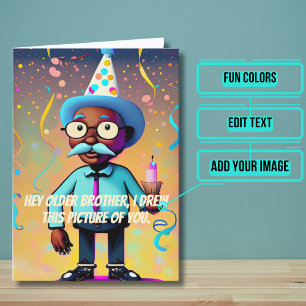 Carte Joyeux Anniversaire Frère Funny Africain-Américain