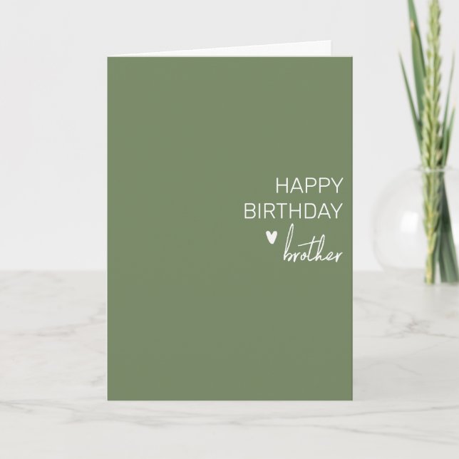 Carte Joyeux Anniversaire Frère minimaliste Simple (Devant)
