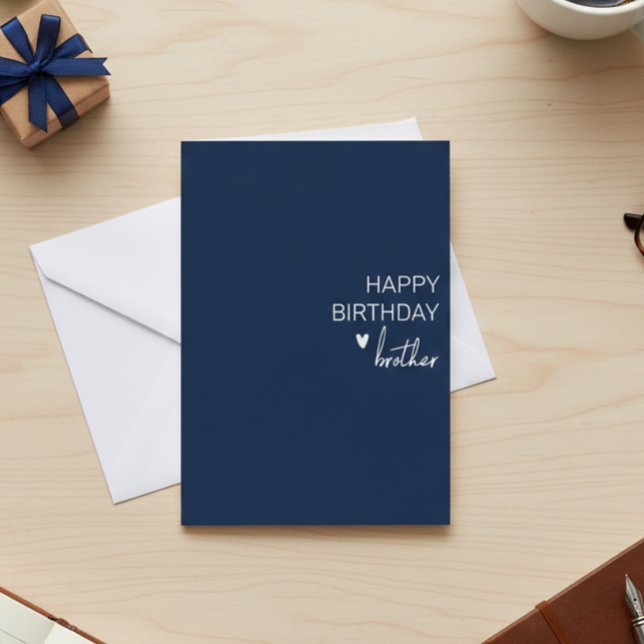 Carte Joyeux Anniversaire Frère minimaliste Simple (Créateur téléchargé)