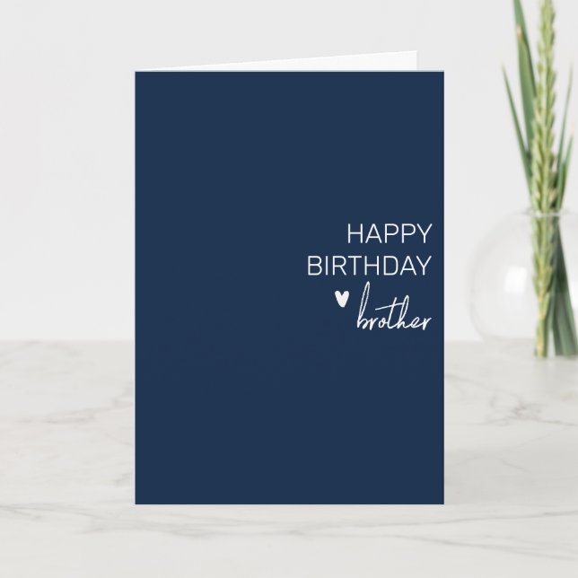 Carte Joyeux Anniversaire Frère minimaliste Simple (Devant)