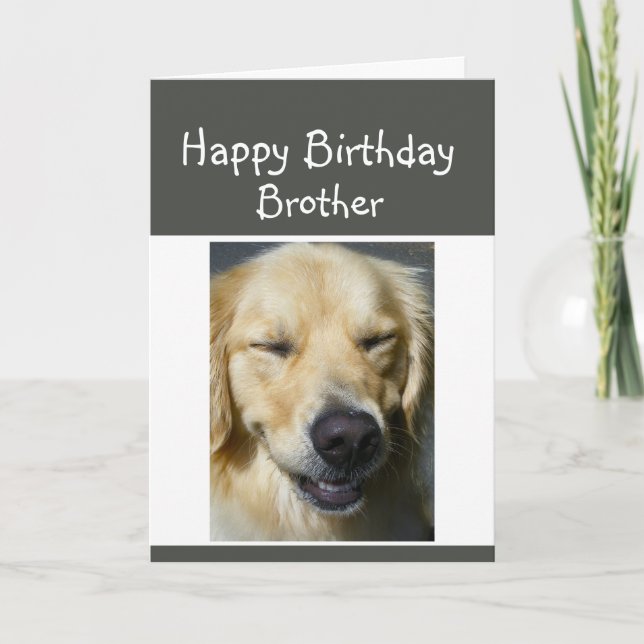 Carte Joyeux Anniversaire Frère plus vieux Fun Dog rire (Devant)