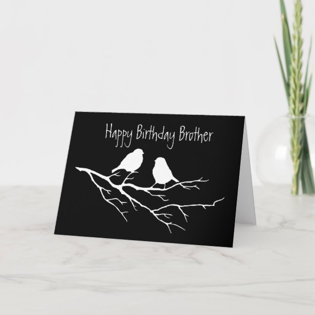 Carte Joyeux Anniversaire Frère spécial ami, deux oiseau (Devant)