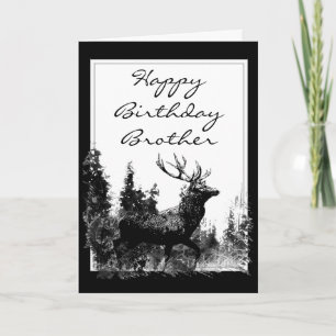 Carte Joyeux Anniversaire Frère Vintage Stag, Cerf
