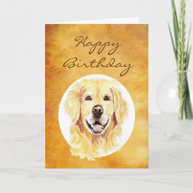 Carte Joyeux Anniversaire Fun Joyeux Golden Retriever (Devant)