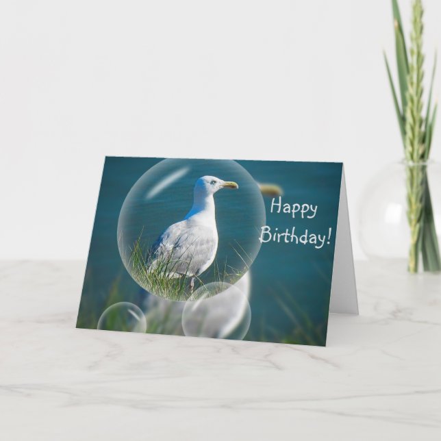 Carte Joyeux Anniversaire Fun Seagull (Devant)