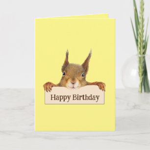 Carte Joyeux Anniversaire Funny Squirrel Texte Personnal